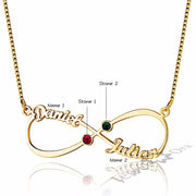 Infinity Birthstone Name Necklace