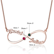 Infinity Birthstone Name Necklace