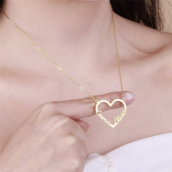 Custom Heart Double Name Necklace