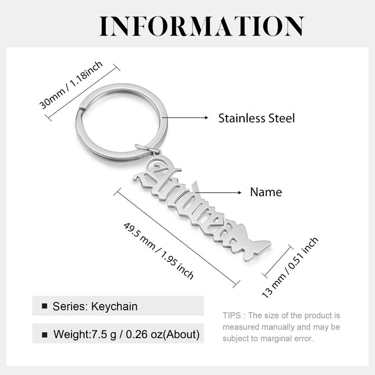 Custom Stainless Steel Name Keychain