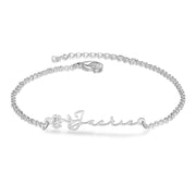 Custom Copper Birthflower Name Bracelet
