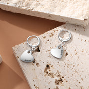 Personalized Rhodium Plated Heart Earrings