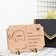 Personalized Wooden Elephant Greeting Card