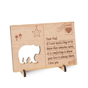 Wooden card Polar bear and Personalized Name Keyring with texts
