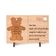 Personalized Wooden Bear Greeting Card