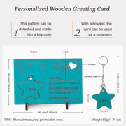 Personalized Wooden Star Greeting Card
