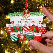 Personalized Family Gift Engraved 2 Names gloves Christmas Ornament For Family
