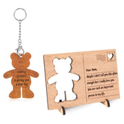 Personalized Wooden Bear Greeting Card