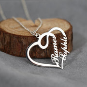Custom Name Couple Heart Necklace