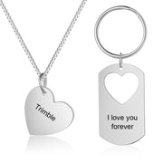 Engraving Stainless Steel Necklace&Keychain
