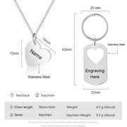 Engraving Stainless Steel Necklace&Keychain