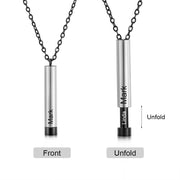 Personalized Stainless Steel Bar Couple Necklaces