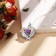 Copper Jewelry Set Heart Shape Necklace and Stud Earrings