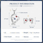 925 Sterling Silver Heart Shape Jewelry Set