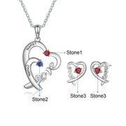 925 Sterling Silver Heart Shape Jewelry Set