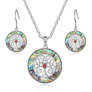 Rhodium Plated Family Tree Jewelry Set