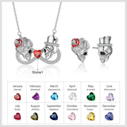 Persomalized Skull Jewelry Set with Skull Necklace Earrings