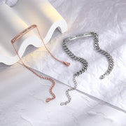 Rhodium Plated Couple Bracelet