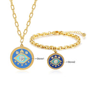 Rhodium Plated Evil Eye Jewelry Set
