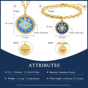 Rhodium Plated Evil Eye Jewelry Set