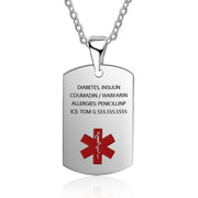 Stainless Steel Medical Alert Pendant Necklace