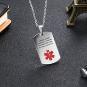 Stainless Steel Medical Alert Pendant Necklace