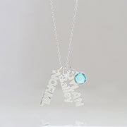 Personalized 925 Sterling Silver Birthstone Article Name Brand Necklace