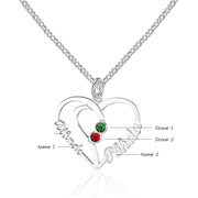 Custom Heart Shaped Birthstone Name Necklace