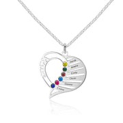 Personalized 925 Sterling Silver Heart-Shaped Necklace