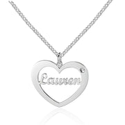 Custom Heart Name Necklace-Copper-1-Silver