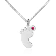Custom Feet Necklace with Birthstone