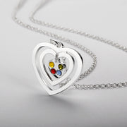 Heart Shaped Birthstone Name Necklace