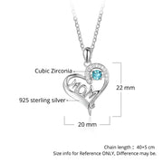 925 Sterling Silver One Birthstone Necklace