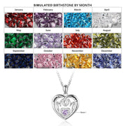925 Sterling Silver Custom name One Birthstone Necklace