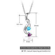 Custom 925 Sterling Silver Birthstone Necklace