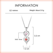 925 Sterling Silver Two Birthstone Necklace