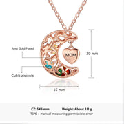 925 Sterling Silver Birthstones Cage Necklace with Mom Pendant