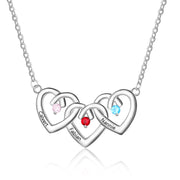 Birthstone &amp; Engraved 925 Sterling Silver Necklace