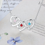 Birthstone &amp; Engraved 925 Sterling Silver Necklace