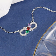 Custom Three Birthstone Figure Eight Necklace