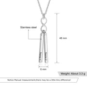 Stainless Steel Double Bar Pendant Necklace
