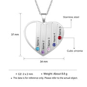 Heart Pendant Birthstone Necklace