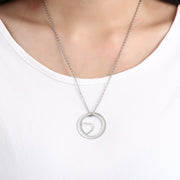 Round Heart Shaped Flat Necklace