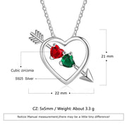 Birthstone Personalized Sterling Silver Necklace with 40+5CM