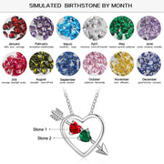 Birthstone Personalized Sterling Silver Necklace with 40+5CM