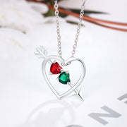 Birthstone Personalized Sterling Silver Necklace with 40+5CM