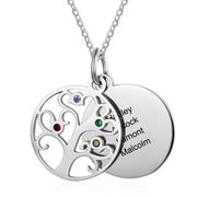 Familly Tree Birthstone Personalized Stainless Steel Necklace