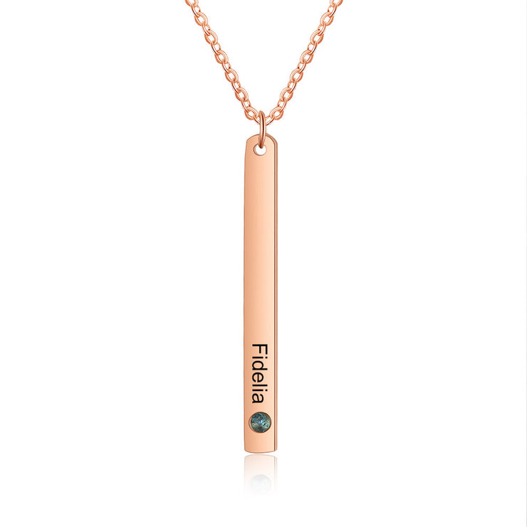 Stainless Steel Vertical Bar Pendant Necklaces