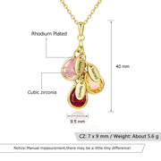 Birthstone Personalized Rhodium Plated Necklace