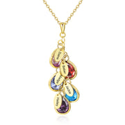 Birthstone Personalized Rhodium Plated Necklace
